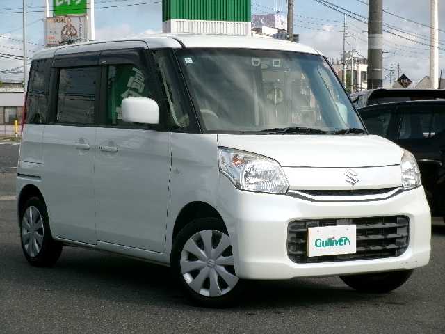 スズキ スペーシア X 岡山県 2015(平27)年 5.5万km クリスタルホワイトP デュアルカメラブレーキサポート/車線逸脱警報/メーカーナビ/フルセグテレビ/全方位カメラ/フロント・サイド・バックカメラ/Bluetooth/USB/DVD再生可能/左側パワースライドドア/右側イージークローザー/シートヒーター（運転席）/社外ドライブレコーダー（フロント）/オーバーヘッドコンソール/オートライト/HIDヘッドライト/ビルトインETC/純正フロアマット/スマートキー2個