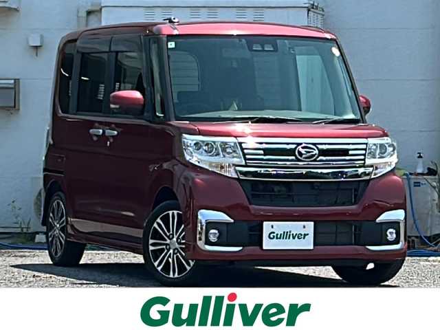 ダイハツ タント カスタム RS SA Ⅲ 千葉県 2018(平30)年 0.6万km ファイアークォーツレッドM ナビ　ＮＭＺＫ－Ｗ６８０　ＣＤ　ＤＶＤ　Ｂｔ　ＴＶ　アラウンドビューモニター　前方ドラレコ　純正ＥＴＣ　ヒートシーター　スマートキー　両側パワスラ　後方コーナーセンサー　ＬＥＤ　純正１５インチＡＷ
