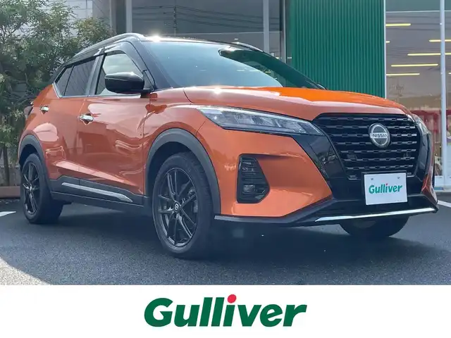 日産 キックス X ツートーンインテリアED 岡山県 2020(令2)年 3.1万km プレミアムホライズンオレンジ/ピュアブラック 2トーン カロッツェリアディスプレイオーディオ　FH-8500DVS/AppleCarplay、AndroidAuto、CD、DVD/Bluetooth、AM、FM/インテリジェントルームミラー/アラウンドビューカメラ/クリアランスソナー/コーナーセンサー/プロパイロット/前席シートヒーター/ステアリングヒーター/LEDライト/衝突軽減システム/横滑り防止装置