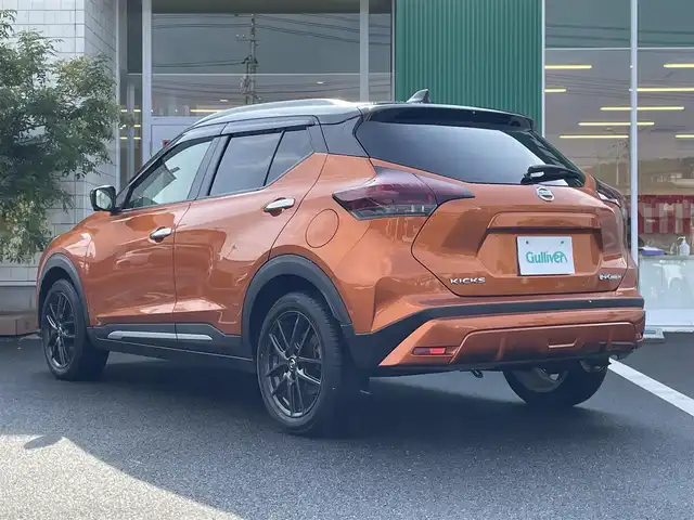 日産 キックス X ツートーンインテリアED 岡山県 2020(令2)年 3.1万km プレミアムホライズンオレンジ/ピュアブラック 2トーン カロッツェリアディスプレイオーディオ　FH-8500DVS/AppleCarplay、AndroidAuto、CD、DVD/Bluetooth、AM、FM/インテリジェントルームミラー/アラウンドビューカメラ/クリアランスソナー/コーナーセンサー/プロパイロット/前席シートヒーター/ステアリングヒーター/LEDライト/衝突軽減システム/横滑り防止装置