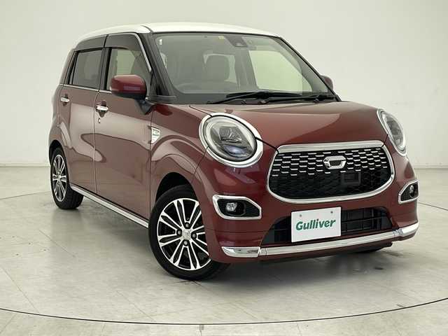 ダイハツ キャスト スタイル G ターボ SAⅡ 千葉県 2015(平27)年 4.5万km ファイアークォーツレッドM ガソリン/2WD(FF)/CVT/７インチナビ【NSZM-W65D】/（FM/AM/CD/DVD/フルセグTV/Bluetooth）/バックカメラ/ETC/ドライブレコーダー/ＴＶキャンセラー/スマートアシスト２/プリクラッシュブレーキアシスト	/誤発進抑制制御機能/レーンキープアシスト	/装備/レザー調シートカバー/電動格納ミラー/アイドリングストップ/革巻きステアリング/ステアリングスイッチ/オートライト/LEDヘッドライト/フロントフォグ/フルオートエアコン/プッシュスタート/スマートキー