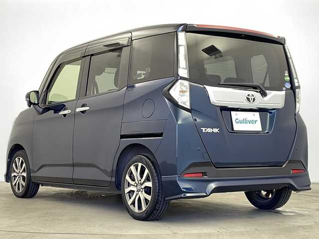 トヨタ タンク カスタムG－T 鹿児島県 2017(平29)年 2.5万km ブラックマイカメタリック/レーザーブルークリスタルシャイン 2トーン 社外ＳＤナビ/（フルセグ/DVD/CD/Bluetooth）/バックカメラ　/前後ドライブレコーダー　/両側パワースライドドア/ビルドインＥＴＣ　/クルーズコントロール　/ＬＥＤヘッドライト　/スマートアシスト　/コーナーセンサー/ターボ　/ＬＥＤヘッドライト　/純正アルミホイール　/フロアマット/オートライト/プッシュスタートボタン/スマートキー/スペアキー1本