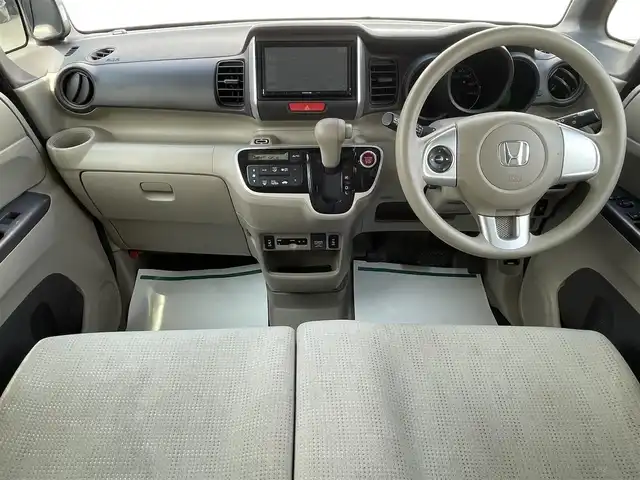 ホンダ Ｎ ＢＯＸ G Lパッケージ 岩手県 2015(平27)年 7.3万km スマートブラック 禁煙車/4WD/純正エンジンスターター/片側パワースライドドア/社外ナビ/→ワンセグTV/Bluetooth/CD/DVD/FM/AM/バックカメラ/ステアリングスイッチ（ナビ連動）/横滑り防止装置/前席シートヒーター/ビルトインETC/オートライト/〇電動格納ミラー/〇ウィンカーミラー/〇ドアバイザー/〇フロアマット/スペアキー有/社外アルミホイール/取扱説明書
