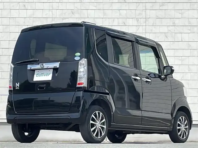 ホンダ Ｎ ＢＯＸ G Lパッケージ 岩手県 2015(平27)年 7.3万km スマートブラック 禁煙車/4WD/純正エンジンスターター/片側パワースライドドア/社外ナビ/→ワンセグTV/Bluetooth/CD/DVD/FM/AM/バックカメラ/ステアリングスイッチ（ナビ連動）/横滑り防止装置/前席シートヒーター/ビルトインETC/オートライト/〇電動格納ミラー/〇ウィンカーミラー/〇ドアバイザー/〇フロアマット/スペアキー有/社外アルミホイール/取扱説明書
