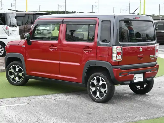 スズキ ハスラー HYBRID X ターボ 千葉県 2020(令2)年 6.5万km フェニックスレッドパール/ガンメタリック2トーンルーフ デュアルカメラブレーキサポート/レーダークルーズコントロール/アイドリングストップ/前席シートヒーター/社外SDナビ/地デジTV/【DVD/CD再生機能　Bluetooth接続】/バックカメラ/革巻きステアリング/ステアリングスイッチ/パドルシフト/LEDヘッドライト/フォグライト/ウインカーミラー/リアコーナーセンサー/純正15インチアルミホイル/サイド/カーテンエアバッグ/携帯リモコン