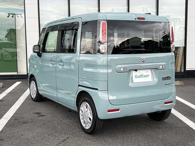 スズキ スペーシア HYBRID X 岐阜県 2023(令5)年 1.6万km オフブルーM 登録時走行距離：15812km/ワンオーナー/ナビ（AVIC-RZ812）/フルセグテレビ・Bluetooth・CD・DVD/バックカメラ/ETC/両側パワースライドドア/コーナーセンサー/シートヒーター/ドライブレコーダー/フロアマット/オートライト/プッシュスタート/スマートキー/スペアキー/保証書/取扱説明書