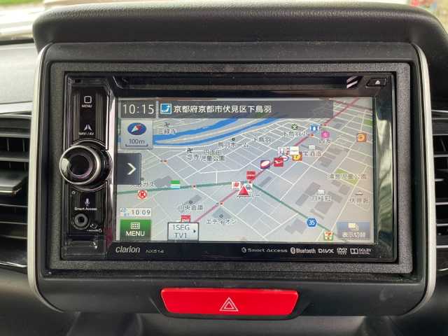 ホンダ Ｎ ＢＯＸ カスタム G Lパッケージ 京都府 2015(平27)年 9.1万km スマートブラック Clarionナビ/Bluetooth/両側パワースライドドア/禁煙車/バックカメラ/オートライト/純正14インチAW/ETC/アイドリングストップ/プッシュスタート/ウインカーミラー/フォグランプ/ステアリングスイッチ/純正フロアマット/ドアバイザー/スマートキースペア