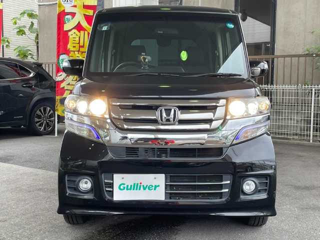 ホンダ Ｎ ＢＯＸ カスタム G Lパッケージ 京都府 2015(平27)年 9.1万km スマートブラック Clarionナビ/Bluetooth/両側パワースライドドア/禁煙車/バックカメラ/オートライト/純正14インチAW/ETC/アイドリングストップ/プッシュスタート/ウインカーミラー/フォグランプ/ステアリングスイッチ/純正フロアマット/ドアバイザー/スマートキースペア
