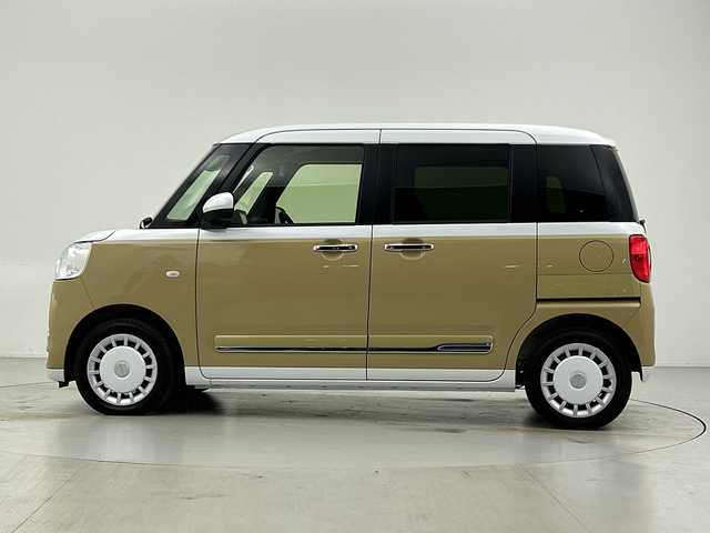 ダイハツ ムーヴ キャンバス 愛知県 2023(令5)年 0.3万km シャイニングホワイトパール/サンドベージュメタリック 純正ナビ/・Ｂｌｕｅｔｏｏｔｈ/・フルセグ/・ＤＶＤ/ＣＤ/両側パワースライドドア/バックカメラ/シートシート/スマートアシストIII/衝突軽減/コーナーセンサー/レーンキープ/LEDヘッドライト/オートマチックハイビーム/スペアキー