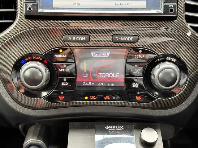 日産 ジューク ニスモ RS 宮城県 2014(平26)年 2万km スーパーブラック アラウンドビューモニター/＝＝＝/純正7インチナビ/(フルセグTV/CD/DVD/SD/BT/USB/AUX)/4WD/ビルトインETC/MTモード付AT/パドルシフト/オートエアコン/オートライト/革巻きステアリング/プッシュスタート＆スマートキー/ウインカー付き電動格納ミラー/ドアバイザー/ふらつき防止/HIDヘッドライト/フォグランプ/純正フロアマット/ENKEI18インチアルミホイール