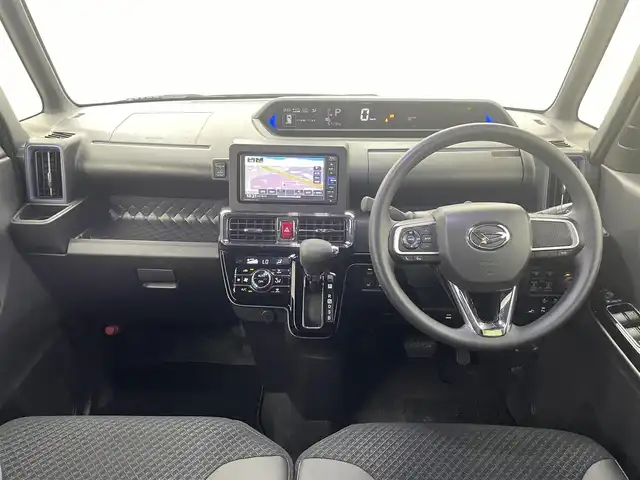 ダイハツ タント カスタム X スタイルセレクション 熊本県 2021(令3)年 5.8万km ブラックマイカメタリック 禁煙車　/純正ナビ（ＣＤ・ＤＶＤ・フルセグ・ＢＴ・ＳＤ・ＵＳＢ）/バックカメラ　/純正前方ドライブレコーダー　/両側パワースライドドア　/前後クリアランスソナー　/衝突軽減ブレーキ　/レーンキープアシスト/横滑り防止/アイドリングストップ/パーキングアシスト/前席シートヒーター/前後クリアランスソナー/左側ミラクルオートステップ/ハーフレザーシート/純正フロアマット/純正１４インチAW/オートライト/LEDヘッドライト/フォグライト/スマートキー/プッシュスタート/スペアキー1本