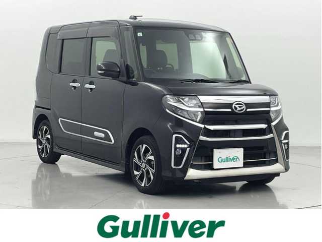 ダイハツ タント カスタム X スタイルセレクション 熊本県 2021(令3)年 5.8万km ブラックマイカメタリック 禁煙車　/純正ナビ（ＣＤ・ＤＶＤ・フルセグ・ＢＴ・ＳＤ・ＵＳＢ）/バックカメラ　/純正前方ドライブレコーダー　/両側パワースライドドア　/前後クリアランスソナー　/衝突軽減ブレーキ　/レーンキープアシスト/横滑り防止/アイドリングストップ/パーキングアシスト/前席シートヒーター/前後クリアランスソナー/左側ミラクルオートステップ/ハーフレザーシート/純正フロアマット/純正１４インチAW/オートライト/LEDヘッドライト/フォグライト/スマートキー/プッシュスタート/スペアキー1本