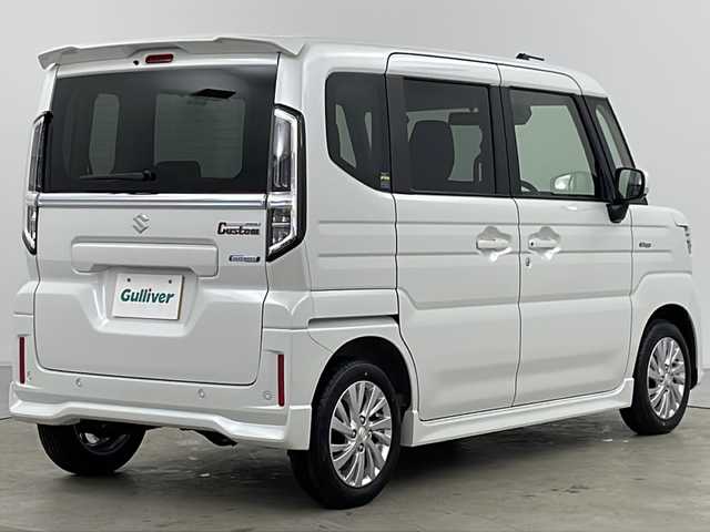 スズキ スペーシア カスタム HYBRID GS 道央・札幌 2024(令6)年 0.1万km ピュアホワイトP ・4WD/・スズキセーフティサポート/・衝突軽減ブレーキ/・誤発進抑制機能/・車線維持支援機能/・ふらつき警報/・アダプティブクルーズコントロール/・標識認識機能/・ハイビームアシスト/・片側パワースライドドア/・シートヒーター/・前後コーナーセンサー/・アイドリングストップ/・ステアリングスイッチ/・純正フロアマット/・ドアミラーヒーター/・LEDヘッドライト/・オートライト/・スマートキー/・純正14インチAW