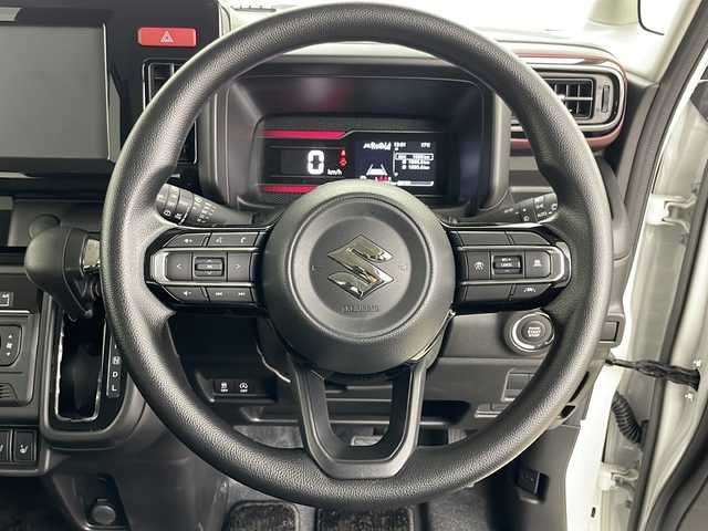スズキ スペーシア カスタム HYBRID GS 道央・札幌 2024(令6)年 0.1万km ピュアホワイトP ・4WD/・スズキセーフティサポート/・衝突軽減ブレーキ/・誤発進抑制機能/・車線維持支援機能/・ふらつき警報/・アダプティブクルーズコントロール/・標識認識機能/・ハイビームアシスト/・片側パワースライドドア/・シートヒーター/・前後コーナーセンサー/・アイドリングストップ/・ステアリングスイッチ/・純正フロアマット/・ドアミラーヒーター/・LEDヘッドライト/・オートライト/・スマートキー/・純正14インチAW