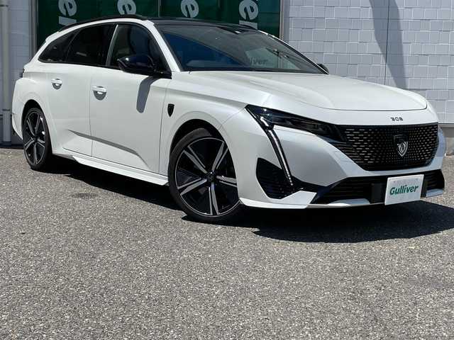 プジョー ３０８ SW ハイブリッド 新潟県 2022(令4)年 1.1万km ネイクルホワイト ターボ/メモリナビ/純正ホイール装着/全周囲カメラ/サンルーフ/前後ドライブレコーダー/ウィンカーミラー/追従型クルーズコントロール/プッシュスタート/ETC/プッシュスタート/運転席助手席シートヒーター/電動パーキングブレーキ/運転席シートメモリー/電動リアゲート