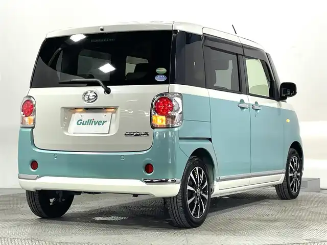 ダイハツ ムーヴ キャンバス G メイクアップ リミテッド　SAⅢ 大阪府 2018(平30)年 1.7万km パールホワイトⅢ/ファインミントメタリック 2トーン 社外ナビTV 360カメラ 両側パワースライドドア 衝突軽減ブレーキ スマートキー プッシュスタート オートライト オートエアコン 前後ドライブレコーダー ETC