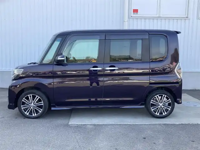 ダイハツ タント カスタム RS トップED SA Ⅲ 愛媛県 2017(平29)年 4.4万km ナイトシャドーパープルクリスタルM ターボ/純正メモリナビ/BT/CD/DVD/SD/AUX/フルセグTV/両側パワースライドドア/スマートアシストIII/衝突被害軽減システム/レーンキープアシストシステム/後方コーナーセンサー/LEDオートヘッドライト/フォグランプ/ハーフレザーシート/D席シートヒーター/純正15インチアルミホイール/純正フロアマット/ドアバイザー/アイドリングストップ/ステアリングスイッチ/プッシュスタート/スマートキー/前後ドライブレコーダー/ETC