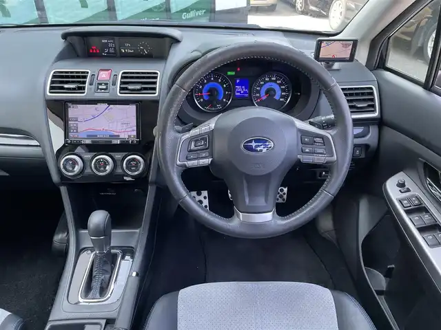 スバル インプレッサ スポーツ HV 2．0i-S アイサイト 島根県 2015(平27)年 5.8万km ダークブルーパール ワンオーナー/4WD/純正メモリナビ(AVIC-RZ09)/(AM/FM/CD/DVD/Bluetooth/SD)/フルセグTV/アイサイト/・プリクラッシュブレーキ/・アクティブレーンキープ/・全車追従機能付きクルーズコントロール/バックカメラ/オートライト/フォグランプ/純正17インチAW付サマータイヤ車載/D/N席パワーシート/ハーフレザーシート/パドルシフト/スマートキー/スペアキー×1/ドライブレコーダー/ビルトインETC/取扱説明書/保証書