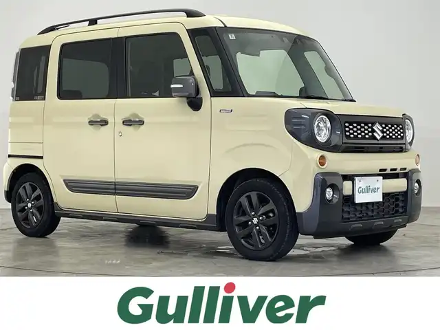 スズキ スペーシア ギア HYBRID XZ 滋賀県 2022(令4)年 4.9万km シフォンアイボリーM 社外7インチナビ/(Bluetooth/CD/DVD/フルセグTV/iPod/SD/USB)/バックカメラ/追従クルーズコントロール/レーンキープアシスト/衝突軽減ブレーキ/両側パワースライドドア/LEDヘッドライト/オートライト/オートマチックハイビーム/D/Nシートヒーター/前後純正ドライブレコーダー/ビルトインETC/ヘッドアップディスプレイ/純正フロアマット/後席サンシェード/プッシュスタート/スマートキー/ステアリングリモコン