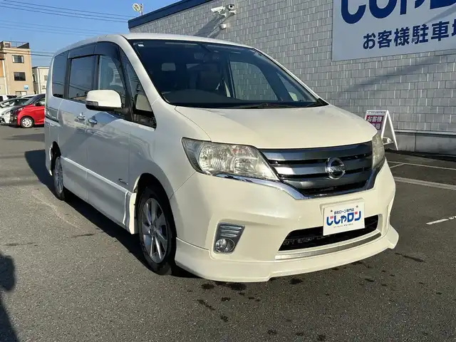 日産 セレナ ハイウェイスター S HV エアロ 群馬県 2013(平25)年 10万km ブリリアントホワイトパール (株)IDOMが運営する【じしゃロン伊勢崎店】の自社ローン専用車両になりますこちらは現金またはオートローンご利用時の価格です。自社ローンご希望の方は別途その旨お申付け下さいアルパイン8インチナビ（VIE-X088V5）/フルセグTV/CD/DVD/SD/BT/アルパインフリップダウンモニター/バックカメラ/ドライブレコーダー/ETC/スマートキー/両側パワースライドドア/アイドリングストップ/フロント/サイドエアロ/オートライト/キセノンヘッドライト