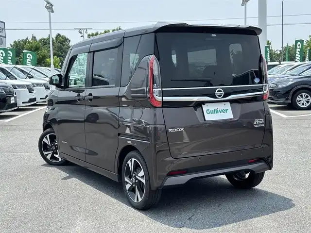 日産 ルークス HWS Gターボ プロパイロットED 奈良県 2020(令2)年 3.1万km アッシュブラウンM 両側パワースライドドア/純正ナビ(フルセグTV/CD/DVD/AM・FM/BT)/アラウンドビューモニター/ビルトインETC/前方ドラレコ/プロパイロット/衝突被害軽減ブレーキ/車線逸脱警報機能/踏み間違い防止アシスト/ハイビームアシスト/クリアランスソナー/頸部衝撃緩和ヘッドレスト/オートブレーキホールド/後席サンシェード/純正15インチアルミホイール/純正フロアマット