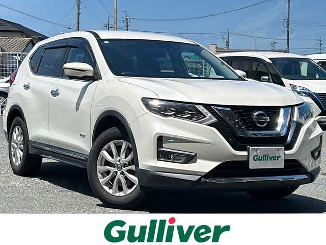 日産 エクストレイル ハイブリッド 20X 愛知県 2018(平30)年 12万km ブリリアントホワイトパール 登録時119747km/ＬＥＤヘッドライト/フォグランプ/純正１７インチアルミ/全周囲モニター/純正ナビＴＶ/ＣＤ/ＤＶＤ/Ｂｌｕ－ｒａｙ/BT　フルセグ/ドライブレコーダー/純正フロアマット/革巻ハンドル/デジタルインナーミラー/クリアランスソナー/エマージェンシーブレーキ/電動格納ミラー/ミラーウインカー/ETC/保証書/取扱説明書/スマートキー×2
