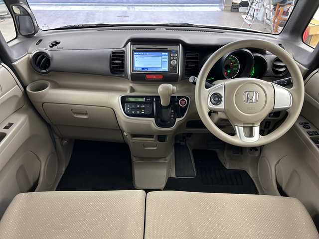 ホンダ Ｎ ＢＯＸ G Lパッケージ 兵庫県 2012(平24)年 4.7万km ヒダマリアイボリーパール ・純正ナビ（CD・DVD・SD・USB）/・バックカメラ/・片側パワースライドドア/・プッシュスタート/・スマートキー/・スペアキー/・ヘッドライトレベライザー/・電動格納ミラー/・純正フロアマット/・ドアバイザー