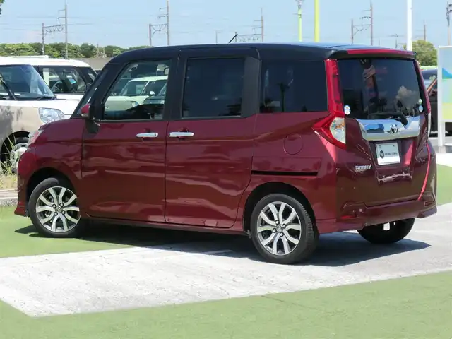 トヨタ ルーミー カスタムG－T 千葉県 2019(平31)年 3.4万km ブラックマイカメタリック/ファイアークォーツレッドメタリック スマートアシストIII/クルーズコントロール/エコアイドル/両側パワースライドドア/9インチ純正SDナビ/地デジTV/【DVD/CD再生機能】/パノラマモニター/ドライブレコーダー（前後撮影）/革巻きステアリング/ステアリングスイッチ/ETC（2.0）/LEDヘッドライト/ウインカーミラー/純正15インチアルミホイル/サイド/カーテンエアバッグ/キーフリーシステム