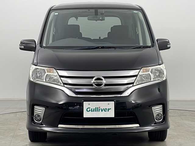 日産 セレナ ハイウェイスター 道央・札幌 2013(平25)年 5.9万km スーパーブラック ・純正ナビ（ＴＶ＆CD＆SD）/・両側パワースライドドア/・バックカメラ/・ＥＴＣ/・クルーズコントロール/・アイドリングストップ/・オートライト/・スマートキー/・ドライブレコーダー/・ウォークスルー/・社外前後ドライブレコーダー