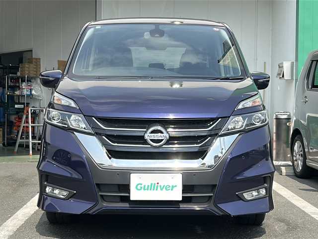 日産 セレナ ハイウェイスター プロパイロットED 京都府 2016(平28)年 8.4万km アズライトブルー バックカメラ　ＥＴＣ　両側電動スライド　純正ＳＤナビ　フルセグテレビ　後席モニター　ＬＥＤヘッドライト　クルーズコントロール　追従走行　プロパイロット　３列シート　ウォークスルー　前後コーナーセンサー