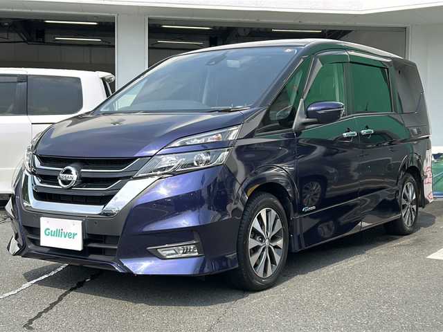 日産 セレナ ハイウェイスター プロパイロットED 京都府 2016(平28)年 8.4万km アズライトブルー バックカメラ　ＥＴＣ　両側電動スライド　純正ＳＤナビ　フルセグテレビ　後席モニター　ＬＥＤヘッドライト　クルーズコントロール　追従走行　プロパイロット　３列シート　ウォークスルー　前後コーナーセンサー