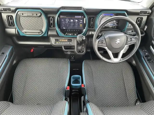 スズキ ハスラー HYBRID X ターボ 滋賀県 2020(令2)年 4.2万km デニムブルー ガンメタリック 2トーン 純正９型ナビ/（BT/USB/フルセグ）/全方位カメラ/前方ドライブレコーダー/ETC/シートヒーター/衝突被害軽減ブレーキ/レーダークルーズコントロール/レーンキープアシスト/プッシュスタート/スマートキー/ステアリングスイッチ/MT付AT