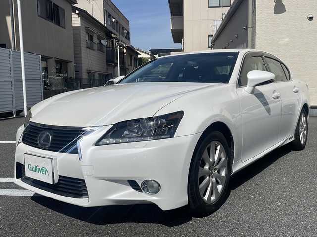 レクサス ＧＳ 450h Iパッケージ 広島県 2012(平24)年 16.4万km ホワイトパールクリスタルシャイン /登録時走行距離/　　　　　　　163139キロ/ワンオーナー/純正ナビ/バックカメラ/地デジ/黒革シート/エアシート/PCS/スペアキー×１/ビルトインETC/新車時整備手帳/　　【保証書】/取扱説明書/