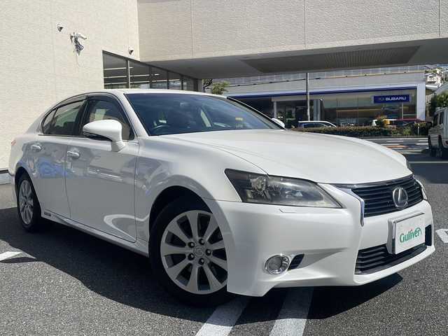 レクサス ＧＳ 450h Iパッケージ 広島県 2012(平24)年 16.4万km ホワイトパールクリスタルシャイン /登録時走行距離/　　　　　　　163139キロ/ワンオーナー/純正ナビ/バックカメラ/地デジ/黒革シート/エアシート/PCS/スペアキー×１/ビルトインETC/新車時整備手帳/　　【保証書】/取扱説明書/
