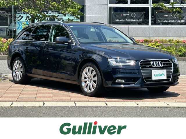 アウディ Ａ４ アバント 2．0 TFSIクワトロ 福島県 2014(平26)年 2.1万km ムーンライトブルーパールエフェクト ワンオーナー/4WD/ターボ/純正HDDナビ/　【フルセグ/MSV/DVD/BT】/バックカメラ/ステアリングスイッチ/クルーズコントロール/パドルシフト/前席シートヒーター/レザーシート/ビルトインETC/ドライブレコーダー/前席パワーシート/ブラインドスポットモニター/横滑り防止機能/アイドリングストップ/パーキングアシスト/コーナーセンサー/HIDヘッドライト（AUTO機能付き）/　・フォグランプ/