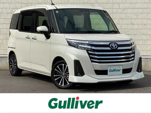 トヨタ ルーミー カスタムG－T 岐阜県 2021(令3)年 5.5万km パールホワイトⅢ 純正ナビ（フルセグＴＶ/Bluetooth/CD/DVD）/パノラミックビューモニター/アダプティブクルーズコントロール/衝突被害軽減システム/横滑り防止装置/コーナーセンサー/両側パワースライドドア/前席シートヒーター/コンフォートパッケージ/フルフラットシート/アイドリングストップ/ビルトインＥＴＣ２．０/スペアキー/LEDヘッドライト/オートライト/純正15インチAW/純正フロアマット/純正ドアバイザー