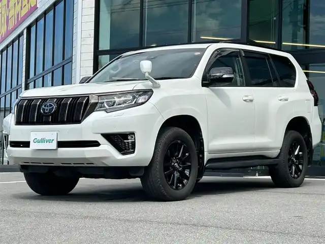 トヨタ ランドクルーザー プラド TX Lパッケージ ブラックED 愛媛県 2021(令3)年 3.7万km ホワイトパールクリスタルシャイン サンルーフ/アルパイン9インチメモリナビ（X9NX）/CD/DVD/BT/MSV/iPod/DTV/HDMI/ビルトインETC/バックカメラ/前後ドライブレコーダー(DVR-C320R)/レザーシート/D＋N席シートヒーター/D＋N席シートベンチレーション/D＋N席パワーシート/ルーフレール/LEDヘッドライト/オートライト/オートマチックハイビーム/フォグランプ/トヨタセーフティセンス/前後クリアランスソナー/プリクラッシュセーフティ/レーンディパーチャーアラート/アダクティブクルーズコントロール/ヒルディセントコントロール/センターデフロック/スマートキー/プッシュスタート