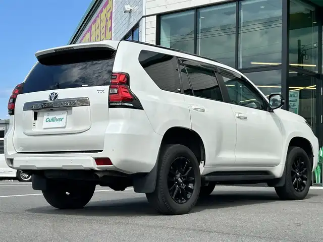 トヨタ ランドクルーザー プラド TX Lパッケージ ブラックED 愛媛県 2021(令3)年 3.7万km ホワイトパールクリスタルシャイン サンルーフ/アルパイン9インチメモリナビ（X9NX）/CD/DVD/BT/MSV/iPod/DTV/HDMI/ビルトインETC/バックカメラ/前後ドライブレコーダー(DVR-C320R)/レザーシート/D＋N席シートヒーター/D＋N席シートベンチレーション/D＋N席パワーシート/ルーフレール/LEDヘッドライト/オートライト/オートマチックハイビーム/フォグランプ/トヨタセーフティセンス/前後クリアランスソナー/プリクラッシュセーフティ/レーンディパーチャーアラート/アダクティブクルーズコントロール/ヒルディセントコントロール/センターデフロック/スマートキー/プッシュスタート