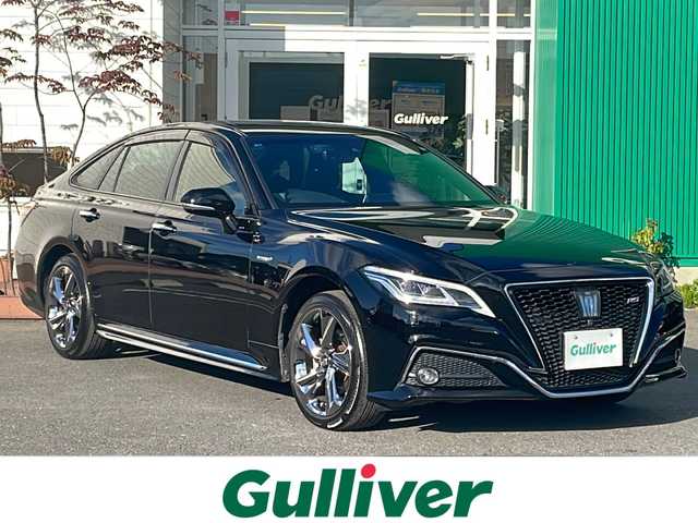 トヨタ クラウン ハイブリッド RS アドバンス Four 青森県 2018(平30)年 9.3万km ブラック 4WD/純正メモリナビ・フルセグTV/CD・DVD・Bluetooth・SD・USB/OPパノラミックビューモニター/合皮コンビシート/前席パワーシート・シートヒーター/ステアリングヒーター/カラーヘッドアップディスプレイ/OPセーフティパッケージプラス/インテリジェントパーキングアシスト2/リアカメラディテクション/パーキングサポートブレーキ/セーフティセンス/プリクラッシュセーフティ/レーダークルーズコントロール/レーントレーシングアシスト/アダプティブハイビーム/ブラインドスポットモニター/クリアランスソナー/パドルシフト/AC100V100W/純正ビルトインETC2.0/社外ドライブレコーダー/3眼LEDヘッドランプ/フォグランプ/純正18インチアルミ