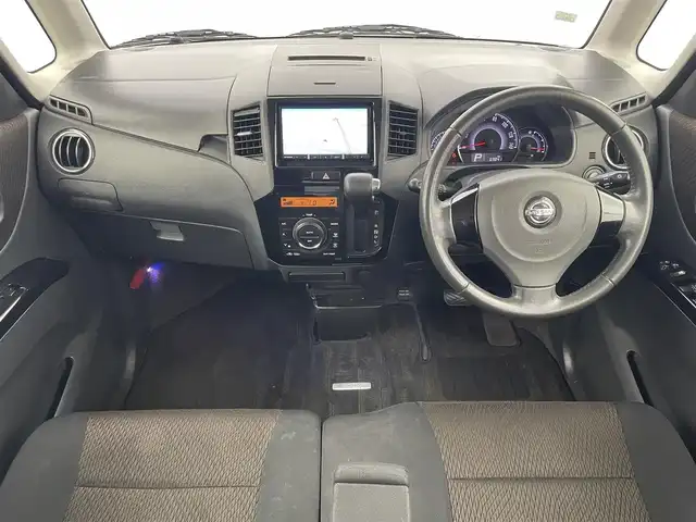 日産 ルークス ハイウェイスター ターボ 富山県 2012(平24)年 7万km ミステリアスバイオレットパール 社外ナビ（AM/FM/CD/DVD/BT）/フルセグTV/オートライト/フォグランプ/両側電動スライドドア/ベンチシート/ETC/スマートキー×２/プッシュスタート/純正14インチAW/純正フロアマット/取扱説明書/保証書