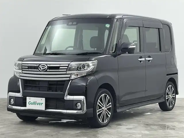 ダイハツ タント カスタム RS トップED SA Ⅲ 群馬県 2017(平29)年 4.5万km ブラックマイカメタリック 社外7型ナビゲーション【MDV-D504BTW】/CD DVD AM FM Bluetooth フルセグTV /バックカメラ/両側パワースライドドア/D席シートヒーター/ハーフレザーシート/衝突被害軽減システム/横滑り防止装置/レーンキープアシスト/クリアランスソナー/LEDヘッドライト/オートマチックハイビーム/オートライト/革巻きステアリング/アイドリングストップ/純正ドアバイザー/純正15インチアルミホイール/ウィンカー電格ミラー/純正フロアマット