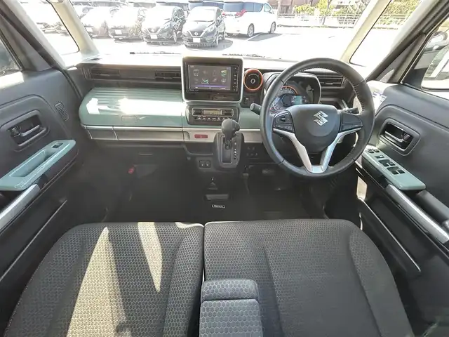 スズキ スペーシア ギア HYBRID XZ 愛媛県 2019(令1)年 2.8万km オフブルーメタリック/ガンメタリック2トーンルーフ 純正ナビ（Bluetooth/フルセグTV/DVD再生）/両側パワースライドドア/バックカメラ/ETC/前後ドライブレコーダー/シートヒーター/ドアハンドルプロテクター/純正フロアマット/ドアバイザー/ルーフレール/後方コーナーセンサー/LEDヘッドライト/フォグランプ