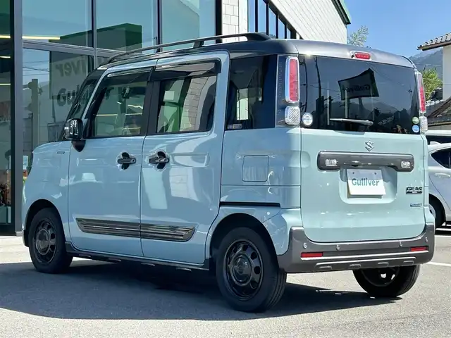スズキ スペーシア ギア HYBRID XZ 愛媛県 2019(令1)年 2.8万km オフブルーメタリック/ガンメタリック2トーンルーフ 純正ナビ（Bluetooth/フルセグTV/DVD再生）/両側パワースライドドア/バックカメラ/ETC/前後ドライブレコーダー/シートヒーター/ドアハンドルプロテクター/純正フロアマット/ドアバイザー/ルーフレール/後方コーナーセンサー/LEDヘッドライト/フォグランプ