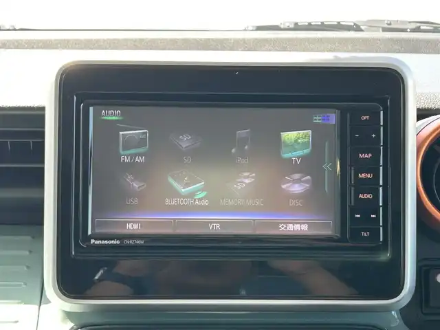 スズキ スペーシア ギア HYBRID XZ 愛媛県 2019(令1)年 2.8万km オフブルーメタリック/ガンメタリック2トーンルーフ 純正ナビ（Bluetooth/フルセグTV/DVD再生）/両側パワースライドドア/バックカメラ/ETC/前後ドライブレコーダー/シートヒーター/ドアハンドルプロテクター/純正フロアマット/ドアバイザー/ルーフレール/後方コーナーセンサー/LEDヘッドライト/フォグランプ