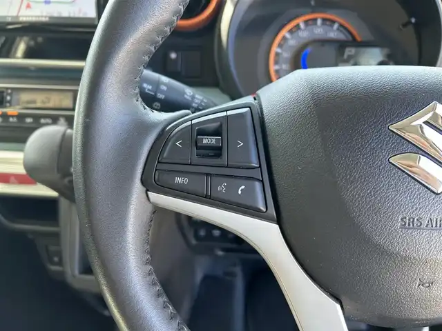 スズキ スペーシア ギア HYBRID XZ 愛媛県 2019(令1)年 2.8万km オフブルーメタリック/ガンメタリック2トーンルーフ 純正ナビ（Bluetooth/フルセグTV/DVD再生）/両側パワースライドドア/バックカメラ/ETC/前後ドライブレコーダー/シートヒーター/ドアハンドルプロテクター/純正フロアマット/ドアバイザー/ルーフレール/後方コーナーセンサー/LEDヘッドライト/フォグランプ