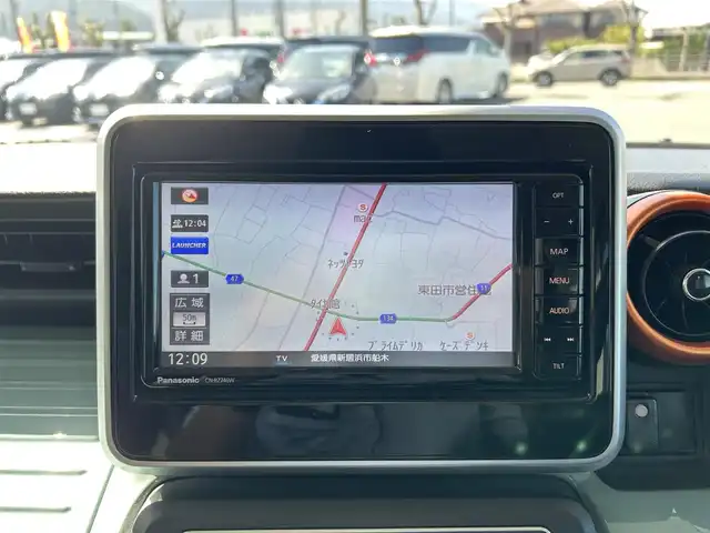 スズキ スペーシア ギア HYBRID XZ 愛媛県 2019(令1)年 2.8万km オフブルーメタリック/ガンメタリック2トーンルーフ 純正ナビ（Bluetooth/フルセグTV/DVD再生）/両側パワースライドドア/バックカメラ/ETC/前後ドライブレコーダー/シートヒーター/ドアハンドルプロテクター/純正フロアマット/ドアバイザー/ルーフレール/後方コーナーセンサー/LEDヘッドライト/フォグランプ