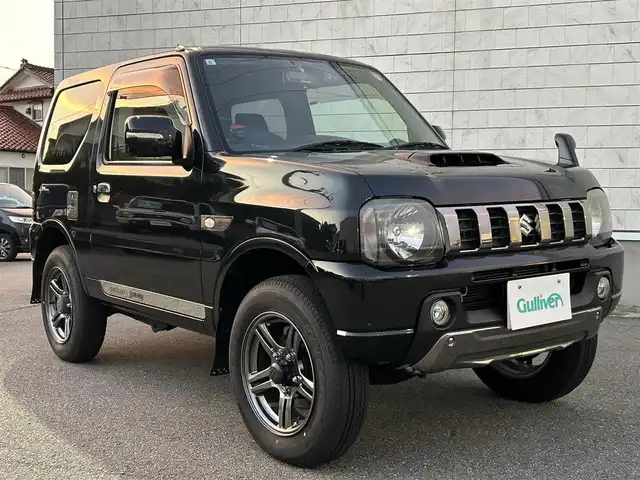 スズキ ジムニー ランドベンチャー 山形県 2017(平29)年 4.4万km ブルーイッシュブラックパール3 4WD/5速マニュアル/社外サス（純正有り）/社外マフラー（純正有り）/前後ドライブレコーダー/追加ブーストメーター/社外LEDテールランプ/レザーシート/リモコンキー/ヒートヒータ（D）/ETC/フォグランプ/純正16インチアルミホイール/アルミ付きスタッドレス有り/保証書、取扱説明書