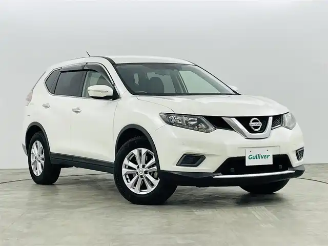 日産 エクストレイル 20X エマージェンシーブレーキ 福島県 2014(平26)年 7.5万km ブリリアントホワイトパール エマージェンシーブレーキ/・衝突被害軽減ブレーキシステム/・踏み間違い衝突防止アシスト/・車線逸脱警報/・インテリジェントパーキングアシスト/・進入禁止標識検知/・ふらつき警報/純正SDナビ/・型式：MP313D-W/・フルセグTV/Bluetooth/USB/AM・FM/CD/DVD/・バックカメラ/・ ETC/前席シートヒーター/プッシュスタート/・スマートキー/ハロゲンライト/・オートライト  /純正フロアマット/サイドバイザー