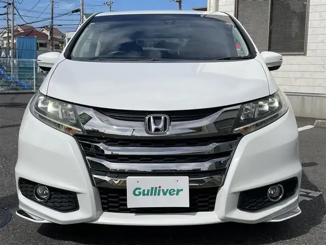 ホンダ オデッセイ アブソルート 埼玉県 2014(平26)年 9.9万km ホワイトオーキッドパール 純正エアロ/ハーフレザーシート/エマージェンシーストップシグナル/シティブレーキアクティブシステム/誤発進抑制機能/クルーズコントロール/社外メモリーナビ/【AVIC-RZ712】/DTV/DVD/BT/USB/SD/AUX/HDMI/iPod/社外フリップダウンモニター/【TVM-FW1000】/両側パワースライドドア/バックカメラ/社外17インチAW/社外車高調/アイドリングストップ/パドルシフト/LEDアウターウェルカムライト/社外ドライブレコーダー前後/【VREC-DH301D】/ドアバイザー/LEDヘッドライト/フォグライト/ビルトインETC/プッシュスタート/スマートキー