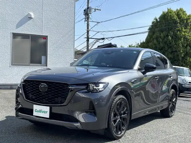 マツダ ＣＸ－６０ XD HV エクスクルーシブスポーツ 熊本県 2022(令4)年 3.2万km マシーングレープレミアムM ワンオーナー/BOSEプレミアムサウンド/ナビ機能付き純正ディスプレイオーディオ/【フルセグTV/Bluetooth/USB]/全周囲モニター/バックカメラ/ヘットアップディスプレイ/衝突軽減システム/レーダークルーズコントロール/レーンキープアシスト/ダウンヒルアシストコントロール/コーナーセンサー/レザーシート/前席パワーシート/前席シートヒーター/前席エアシート/電動リアゲート/純正20インチアルミホイール/オートLEDライト/オートマチックハイビーム/ビルトインETC/ドライブレコーダー/AC100V充電/横滑り防止装置/盗難防止装置/3列シート/純正フロアマット/ダブル＋サイドエアバック/プッシュスタート/スマートキー/スペアキー/取扱説明書/保証書